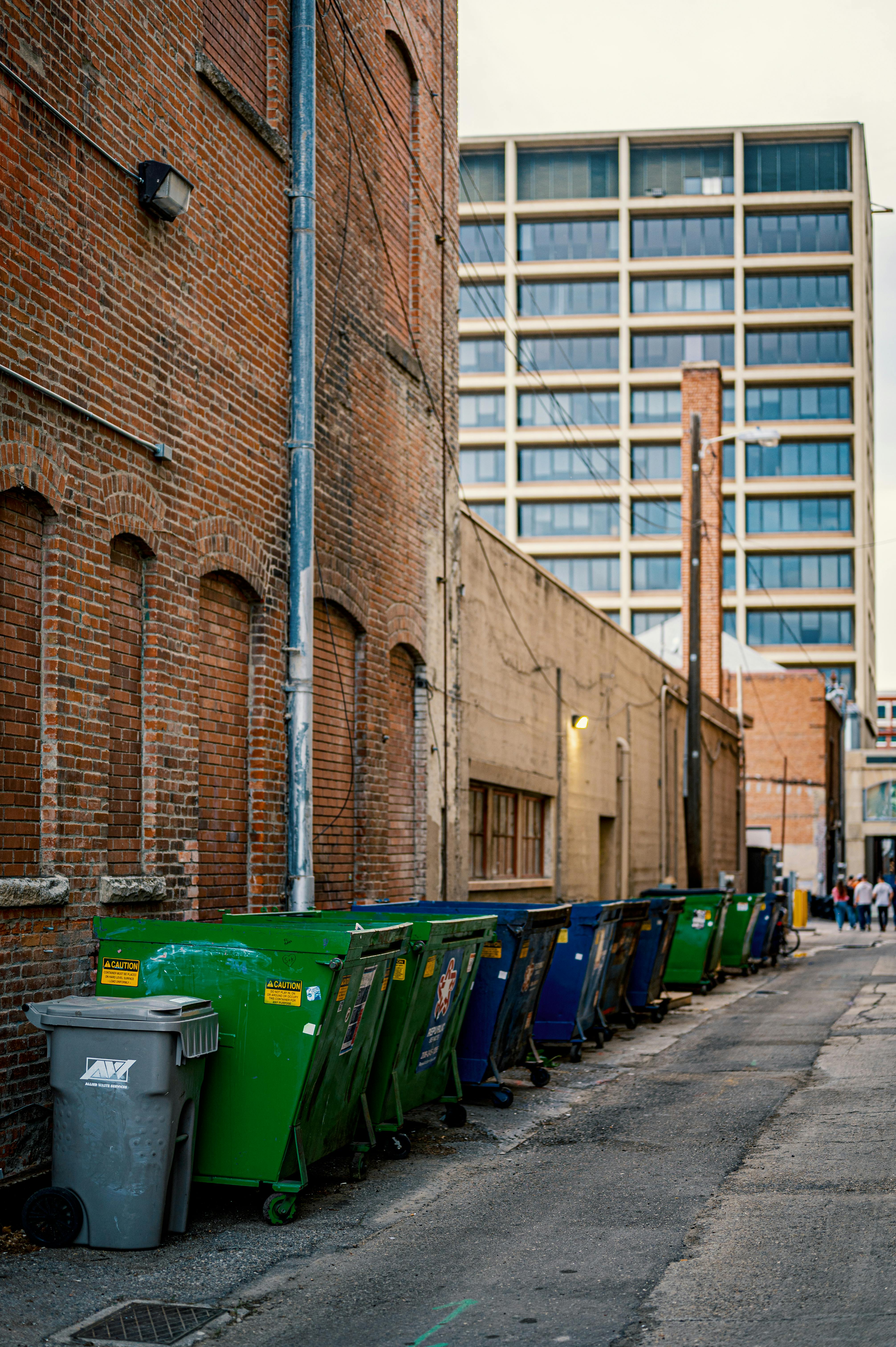 Commercial bins at a business site